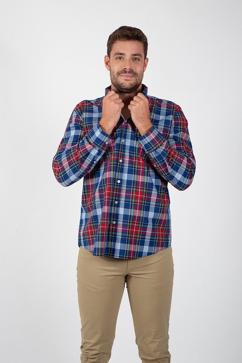Blue and Red Checkered Shirt