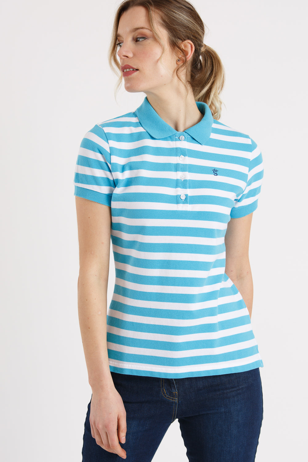 Polo blanc à rayures d'eau