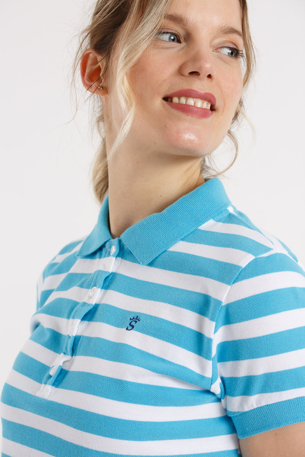 Polo blanc à rayures d'eau