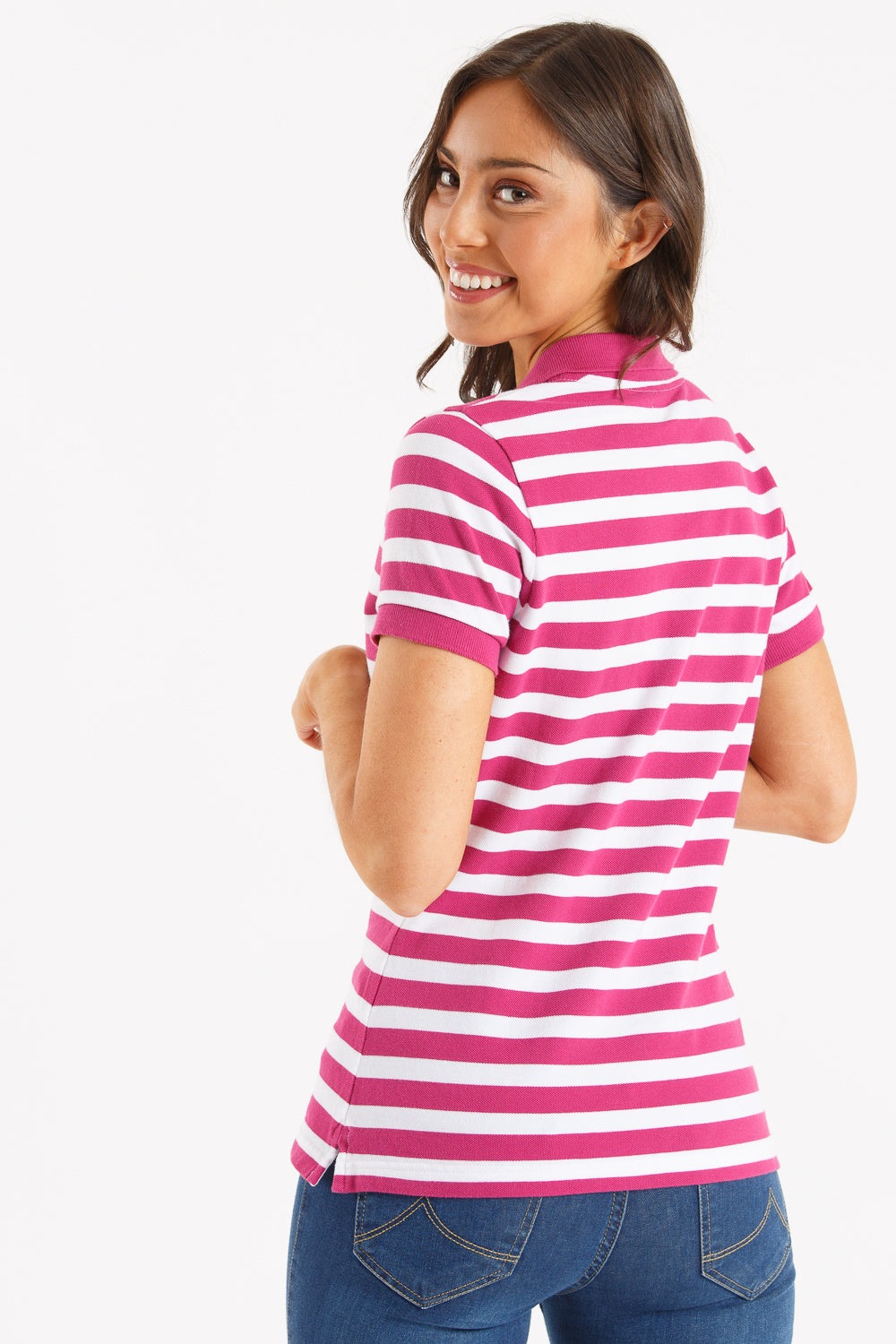Polo Rayas Fucsia