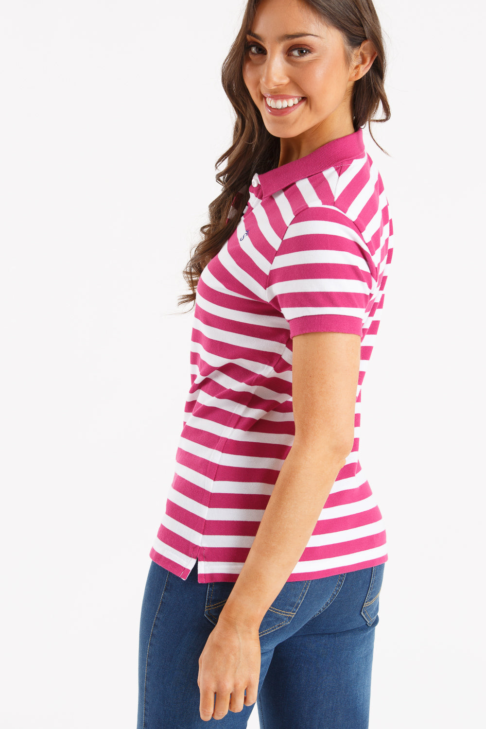 Polo Rayas Fucsia