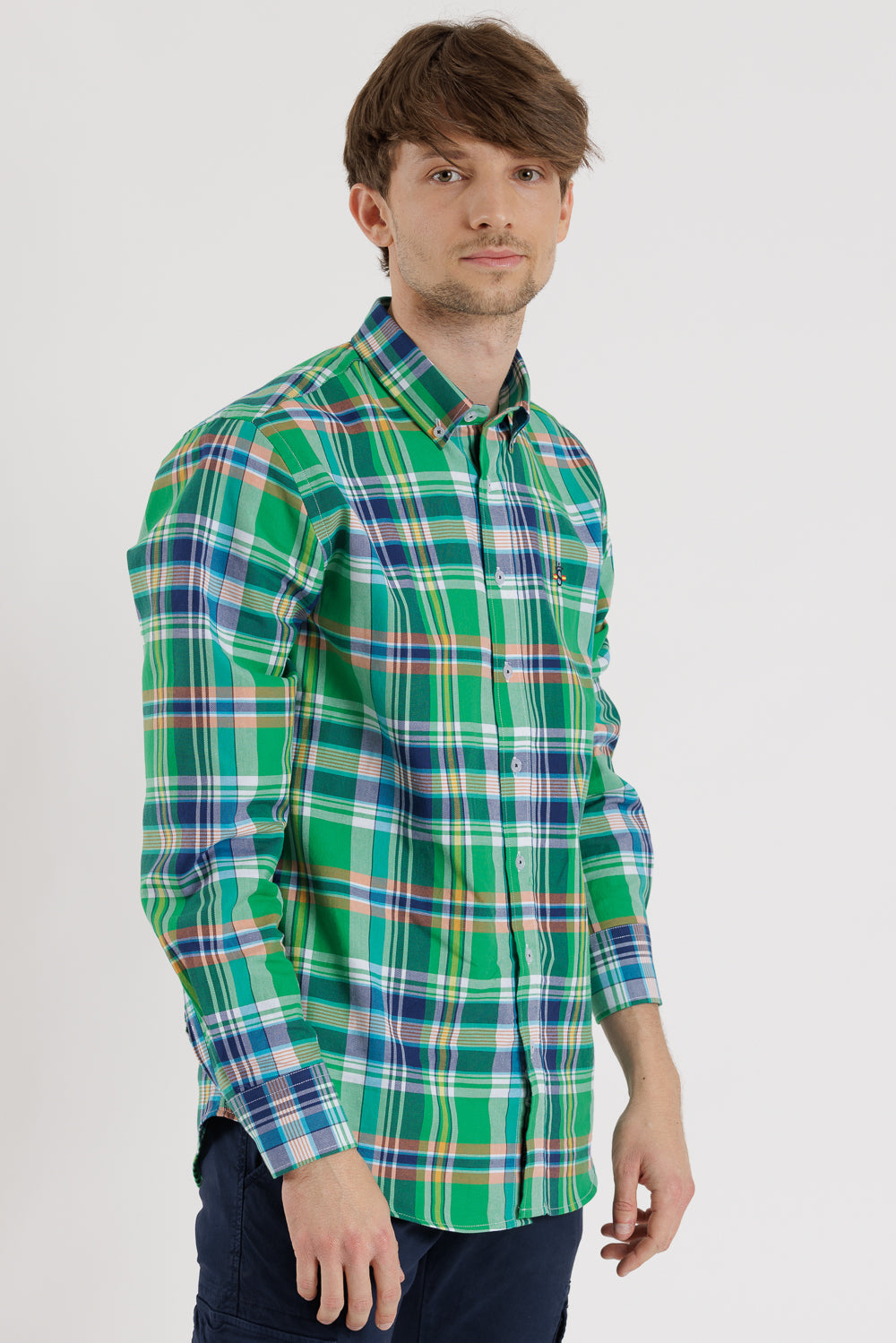 Camisa Cuadros Verde Marino