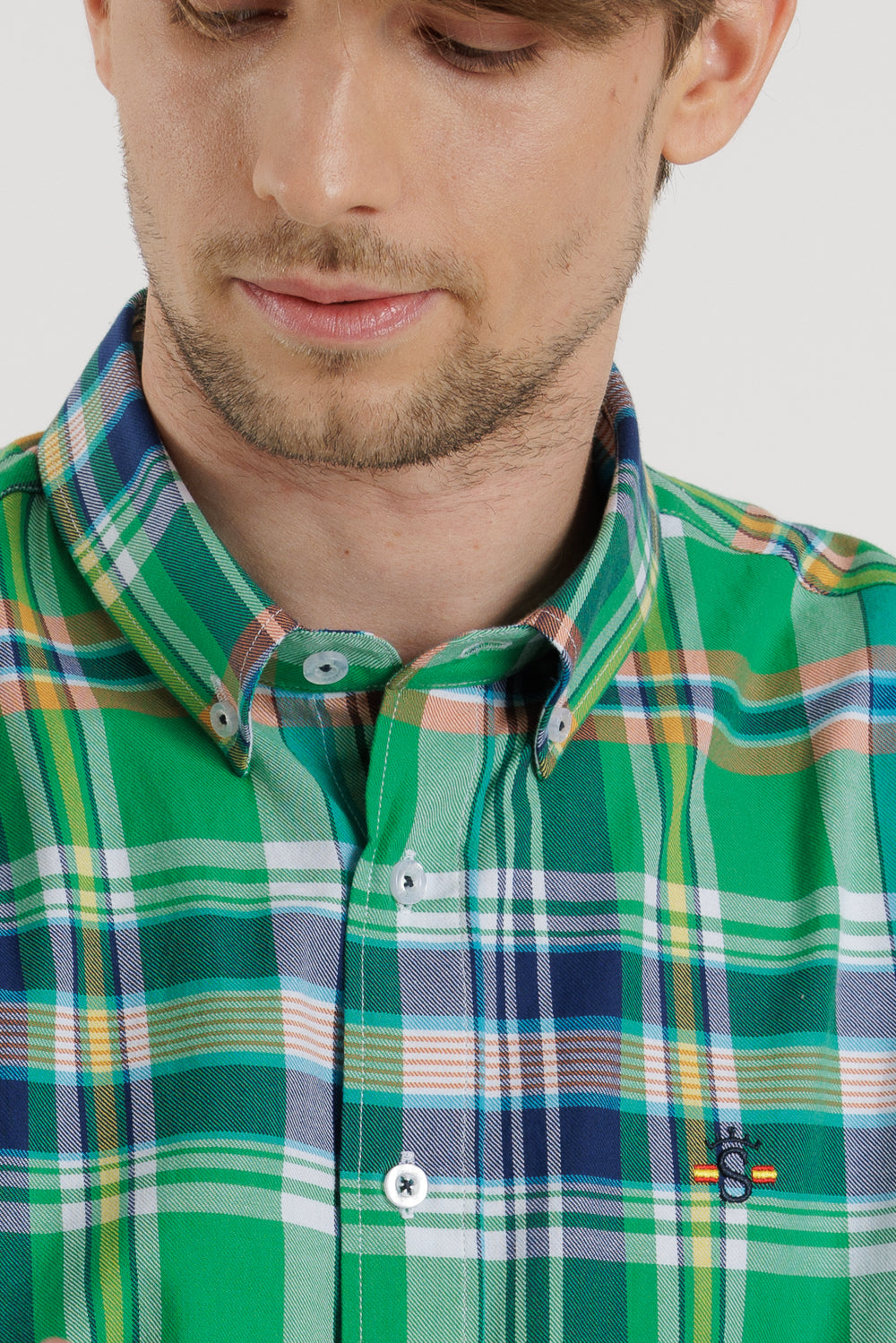 Camisa Cuadros Verde Marino
