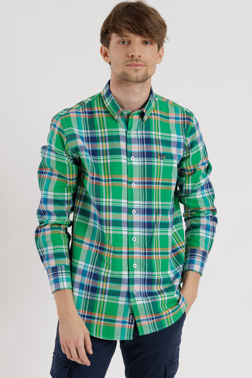Camisa Cuadros Verde Marino – Moda