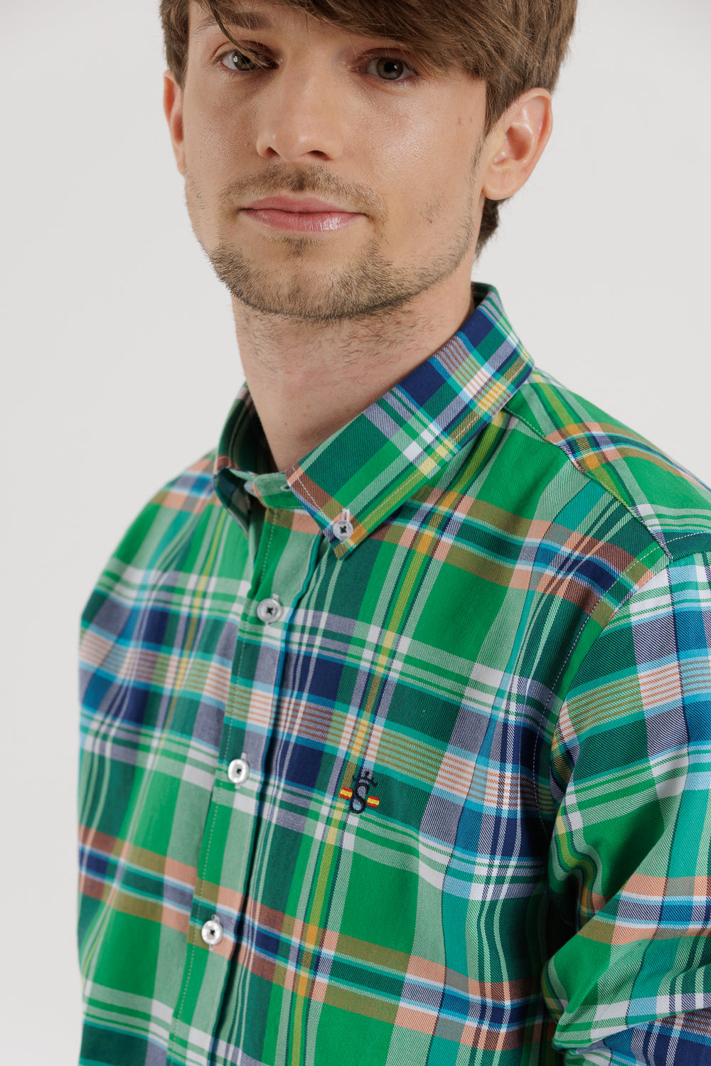 Camisa Cuadros Verde Marino