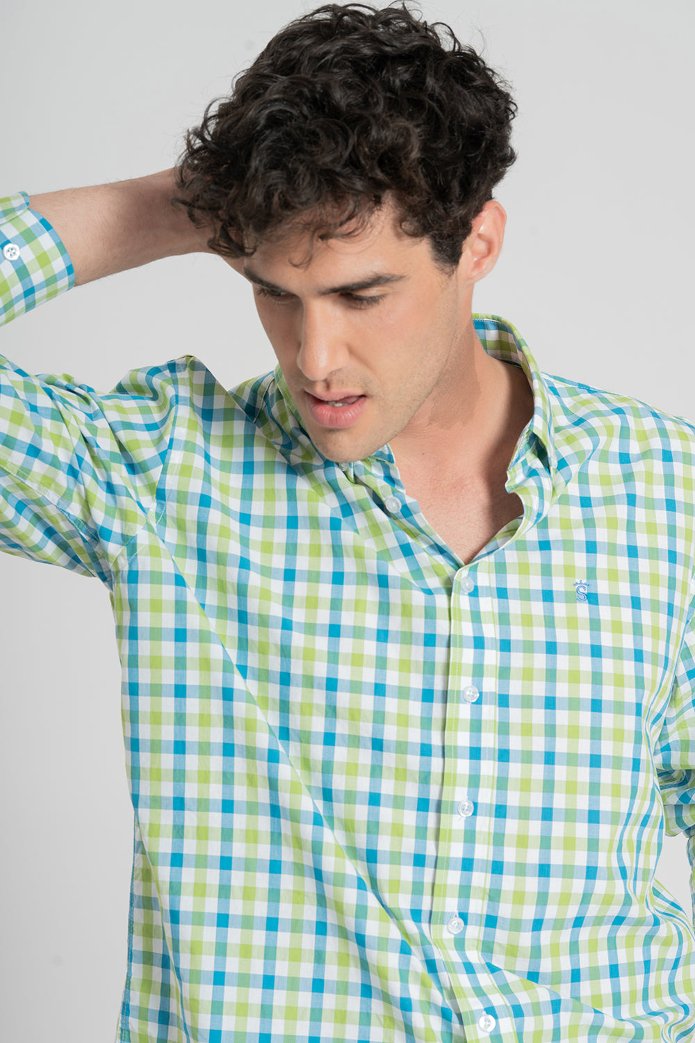 Camisa Cuadros Verde Turquesas