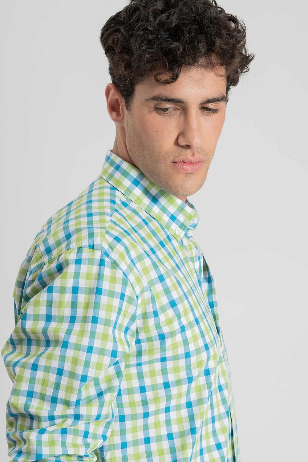 Camisa Cuadros Verde Turquesas