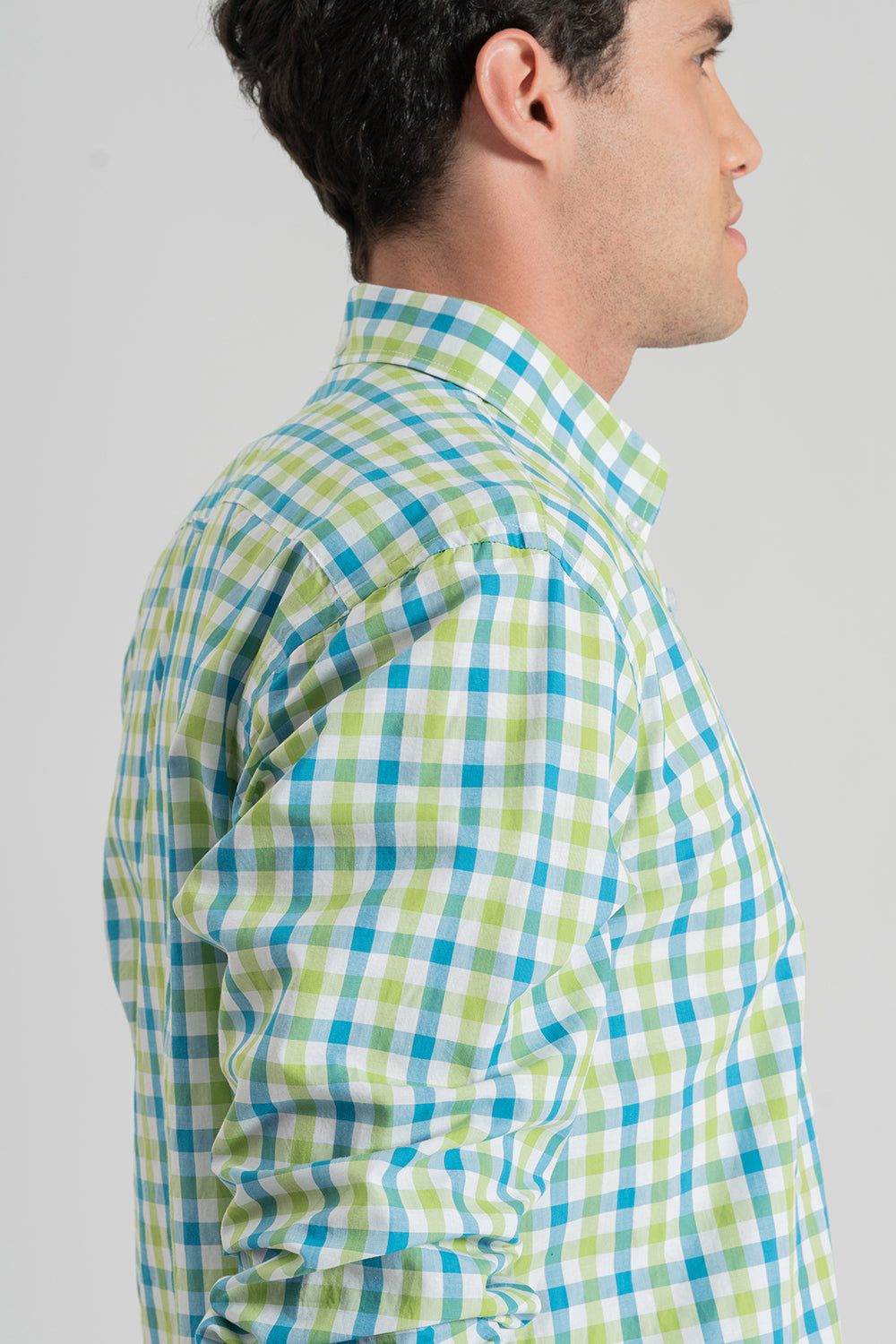 Camisa Cuadros Verde Turquesas