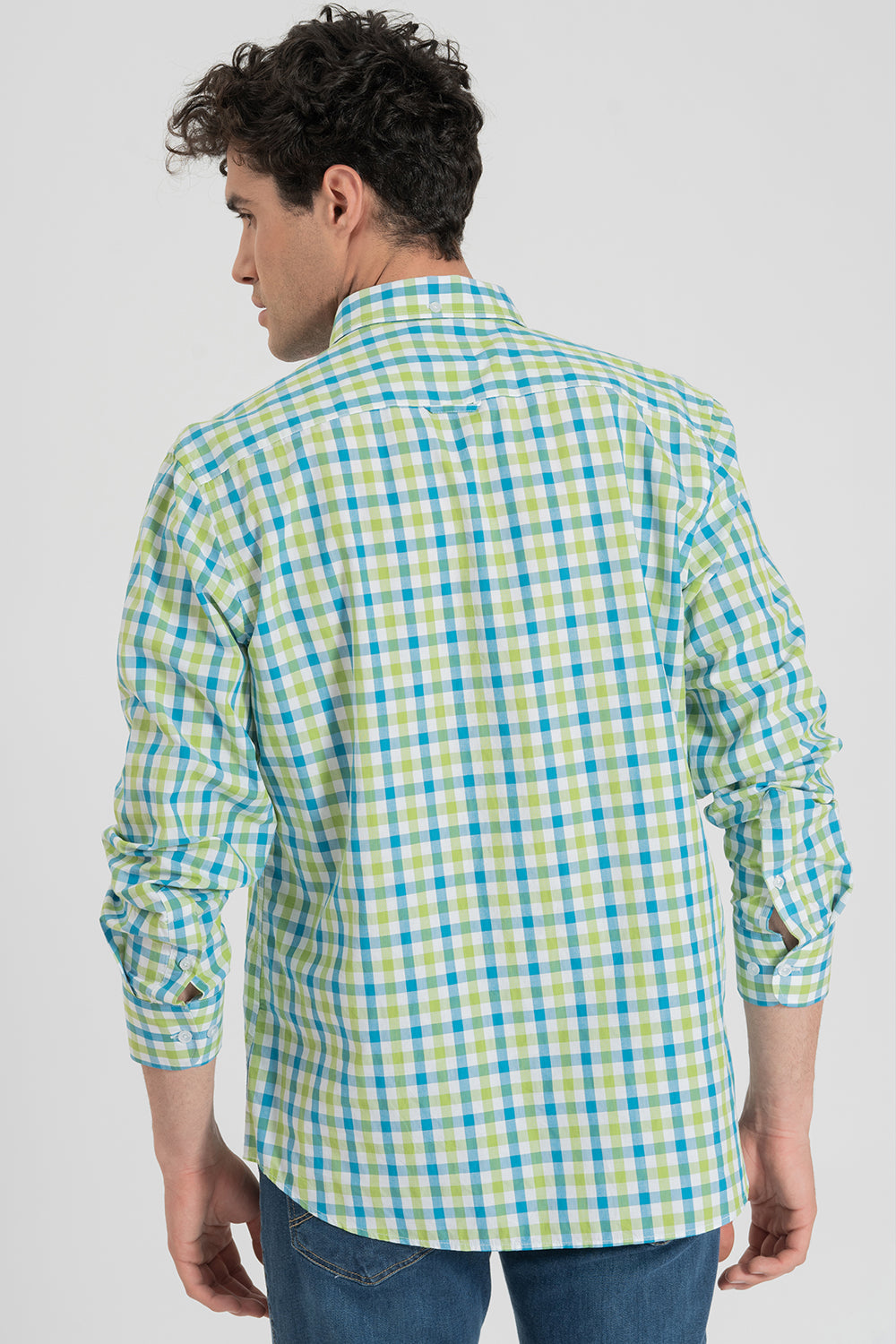 Camisa Cuadros Verde Turquesas