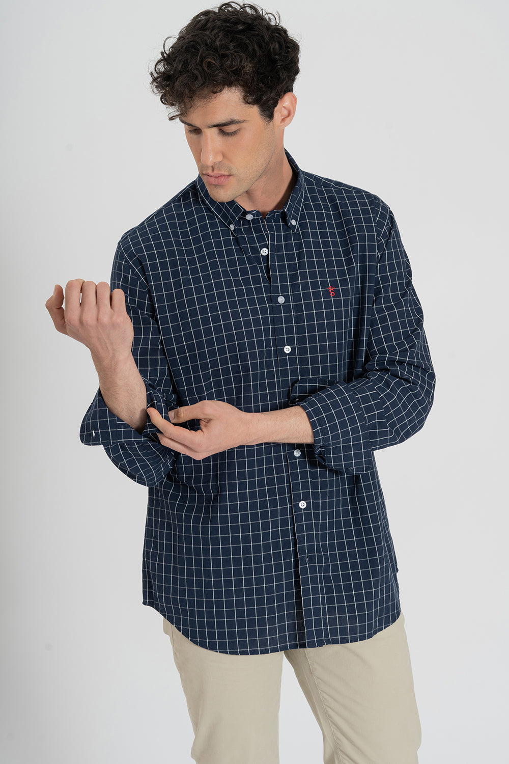 Camisa Cuadro Marino