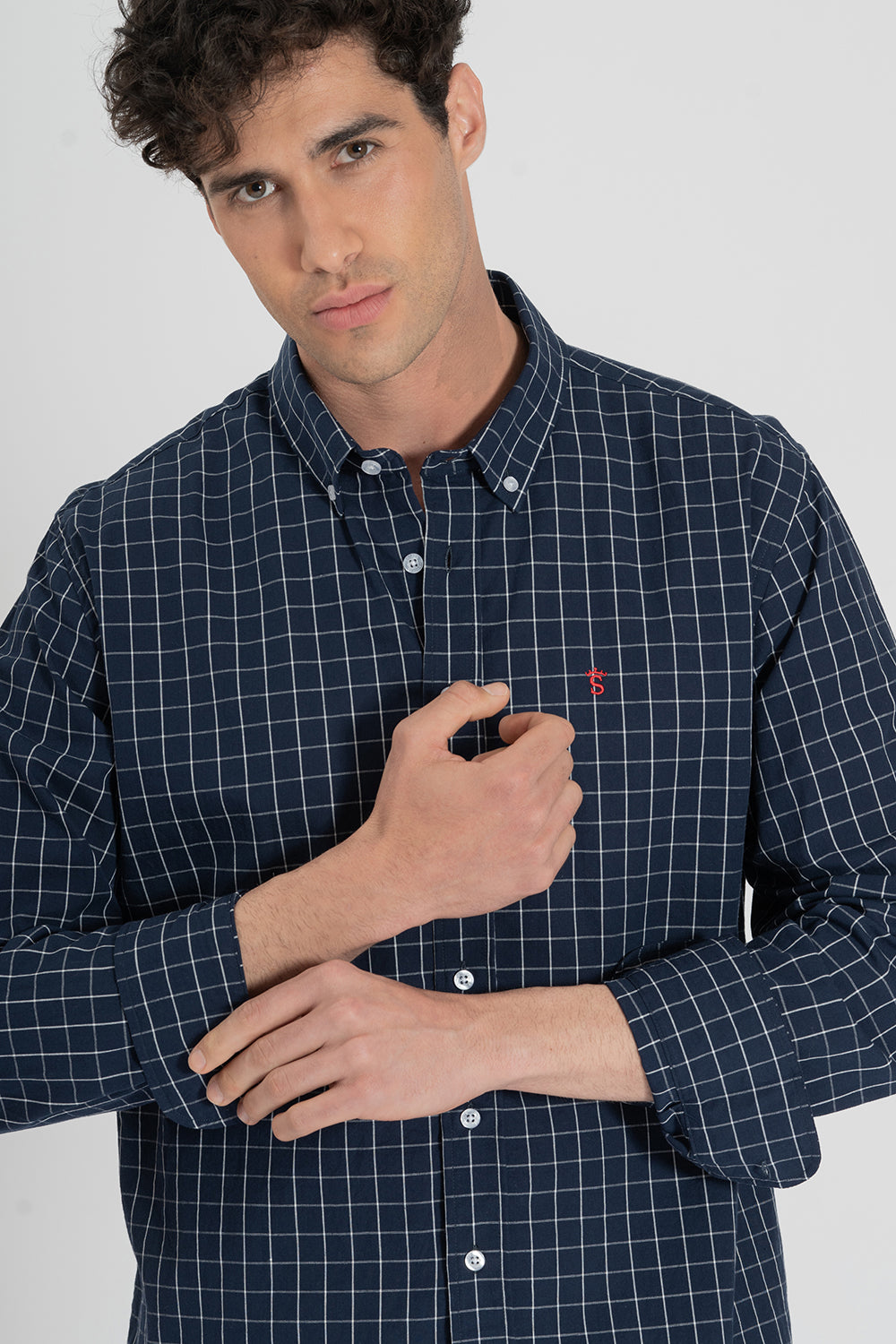 Camisa Cuadro Marino