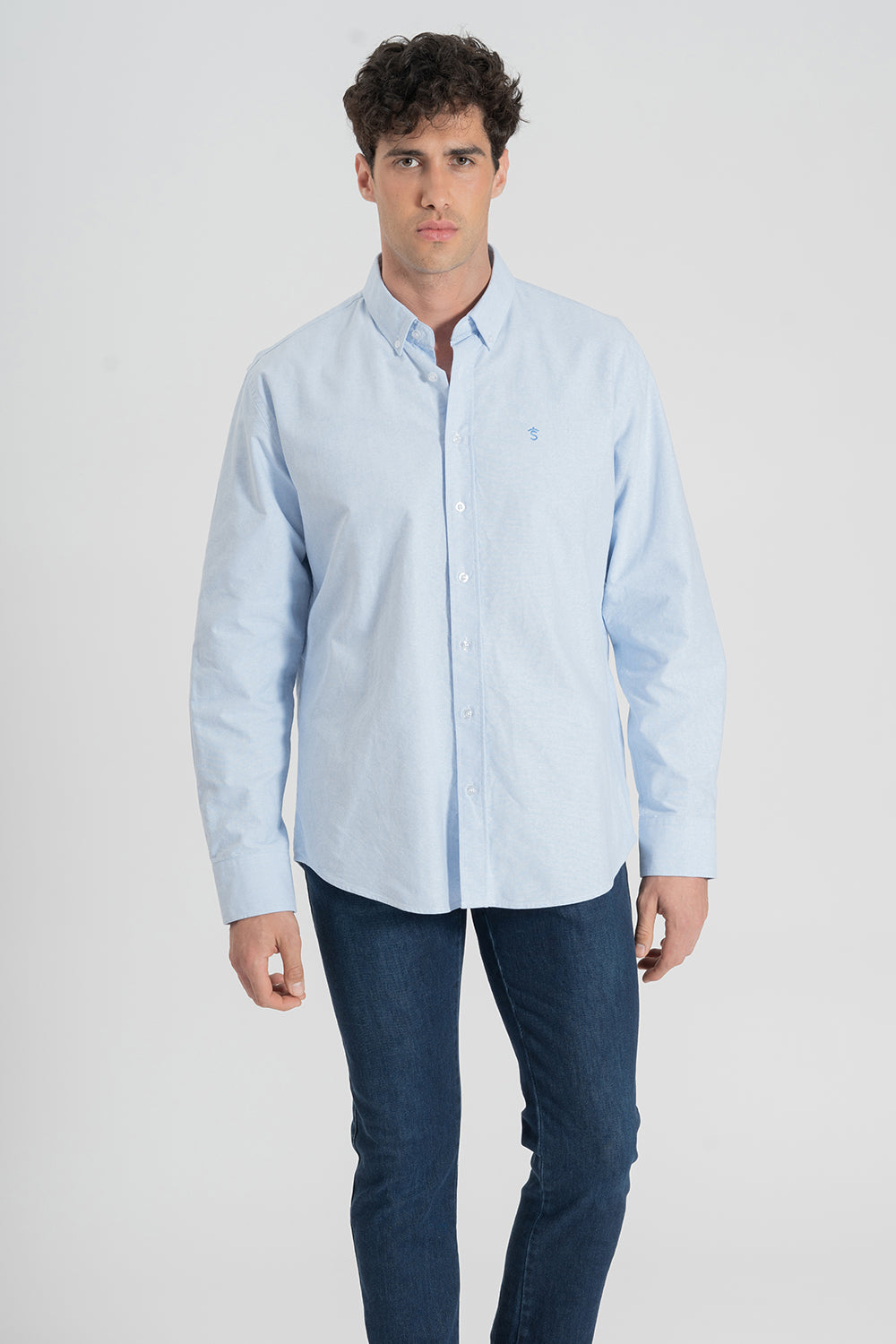 Camisa Oxford Celeste