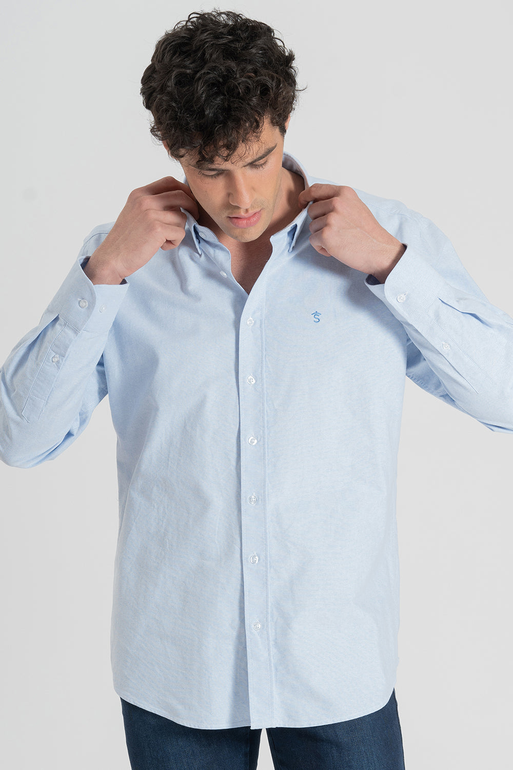 Camisa Oxford Celeste