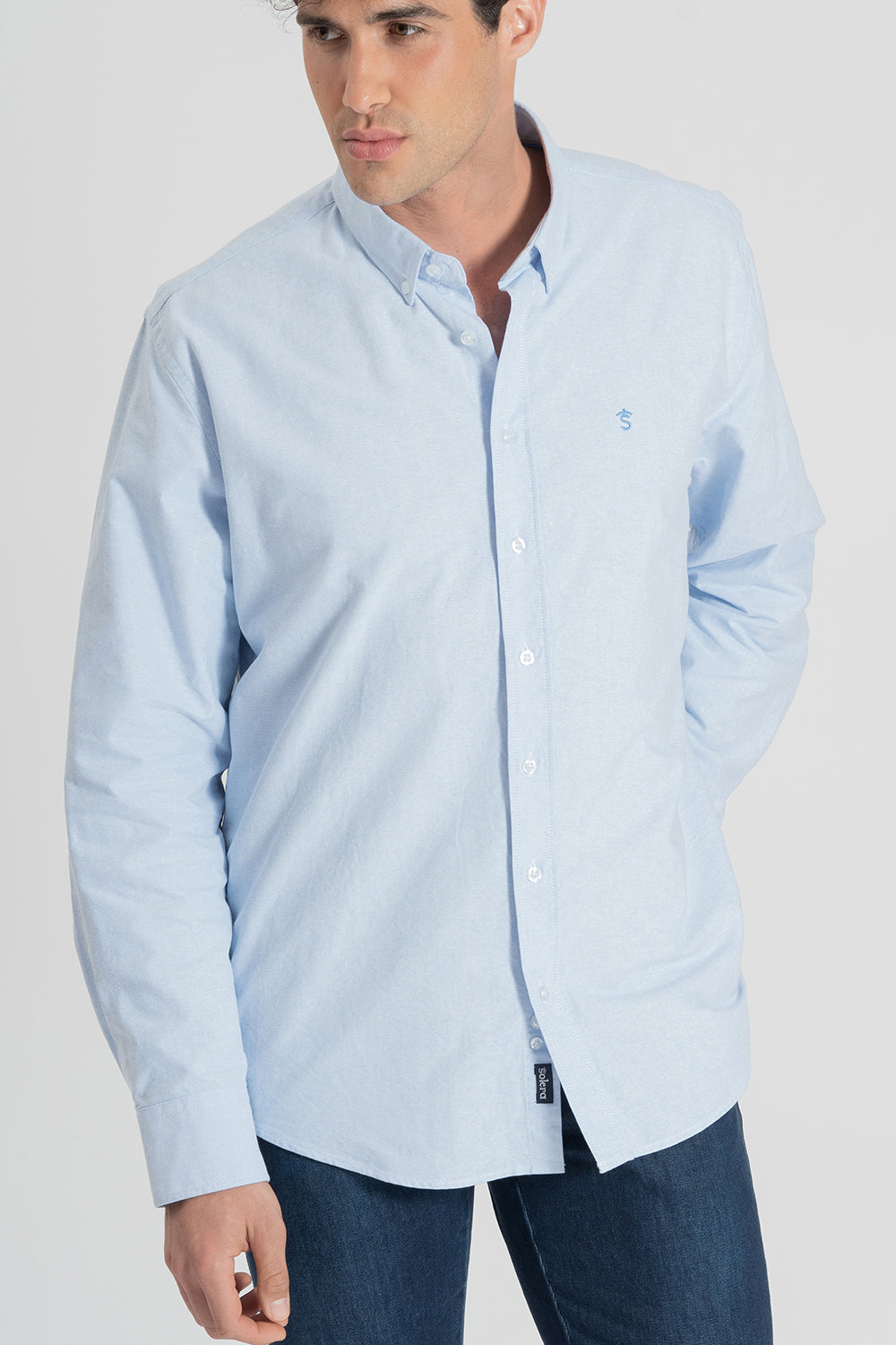 Camisa Oxford Celeste