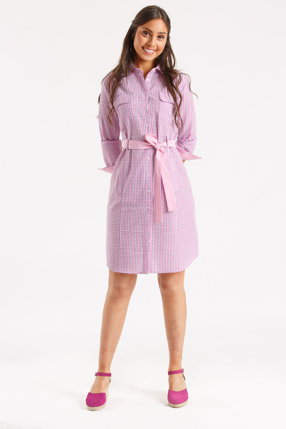 Vestido cuadro agua