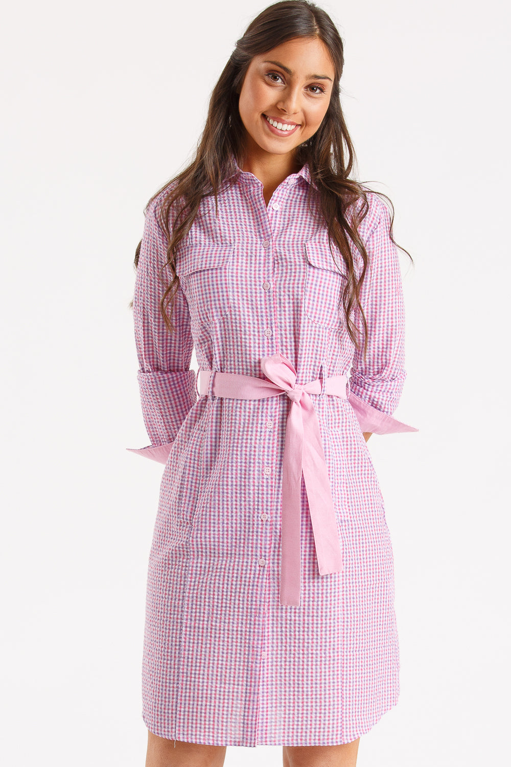 Vestido cuadro agua