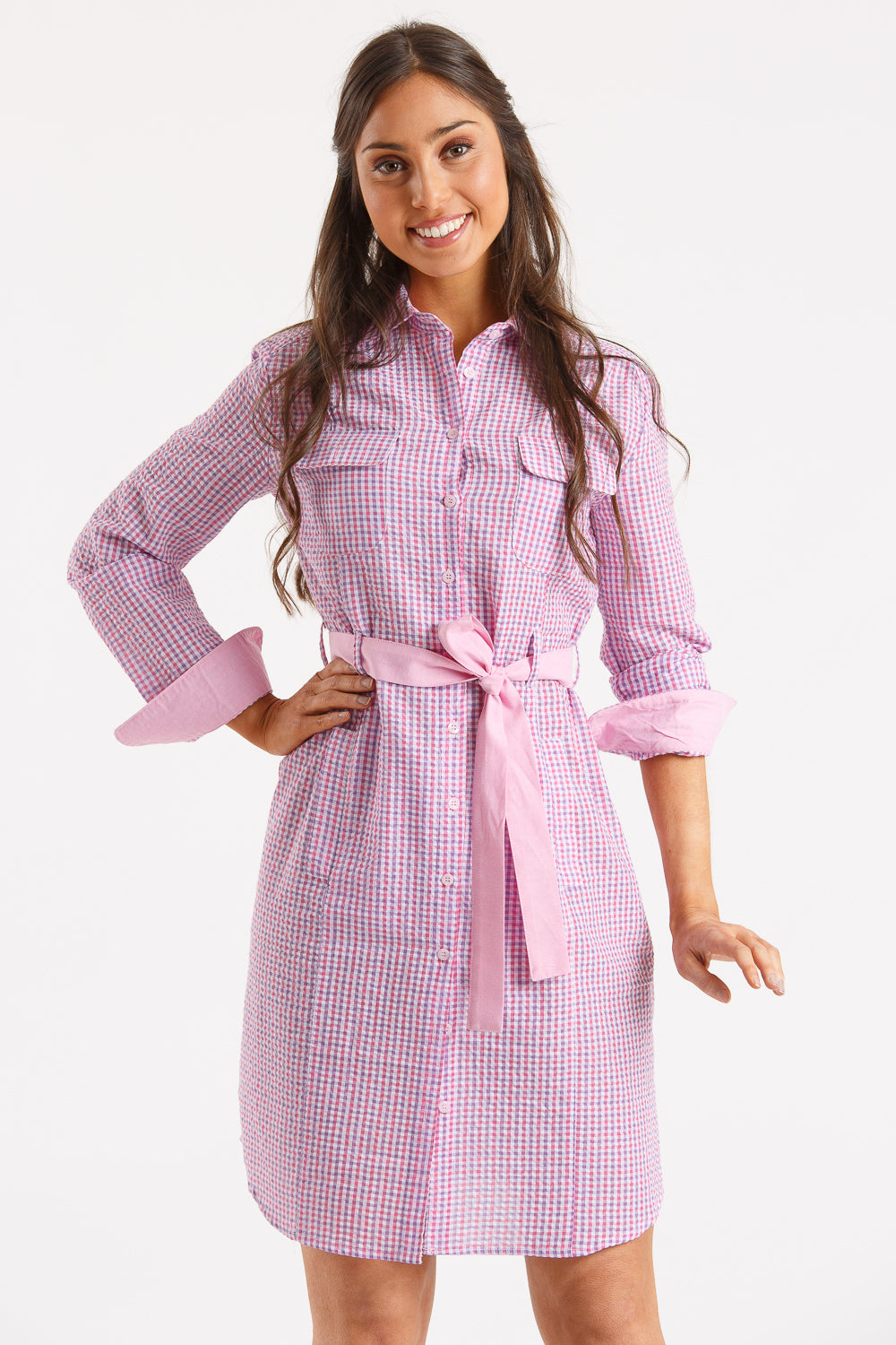 Vestido cuadro agua