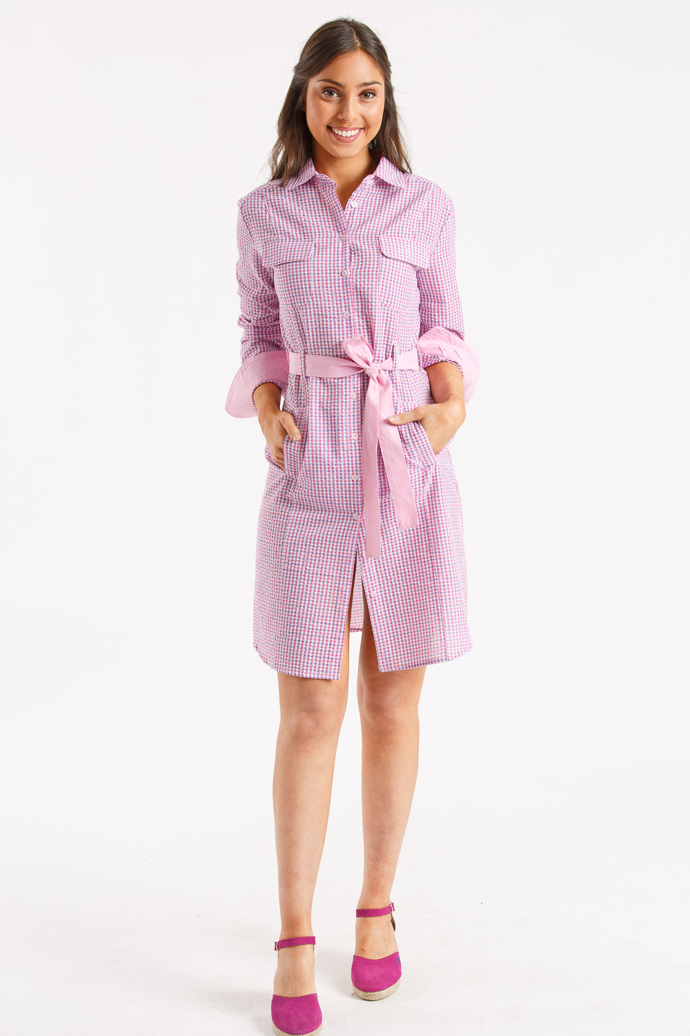 Vestido cuadro agua