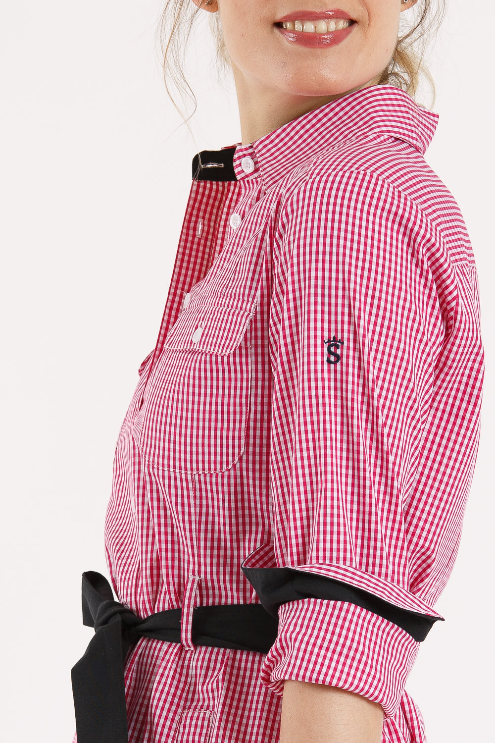 Vestido cuadro fuxia