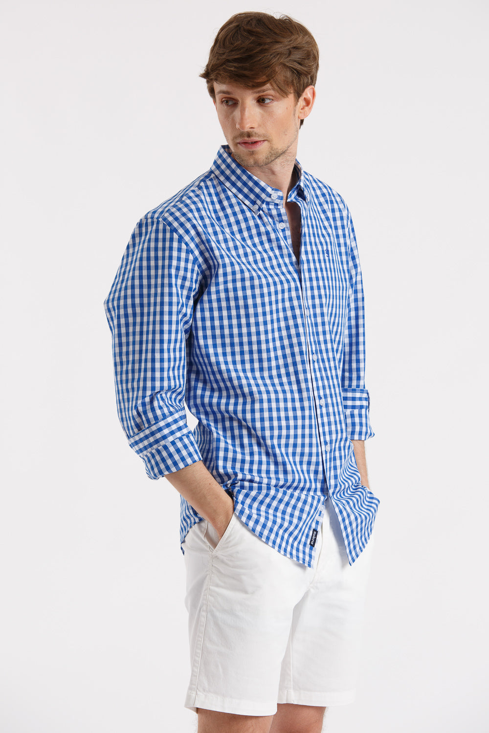 Camisa xadrez azul