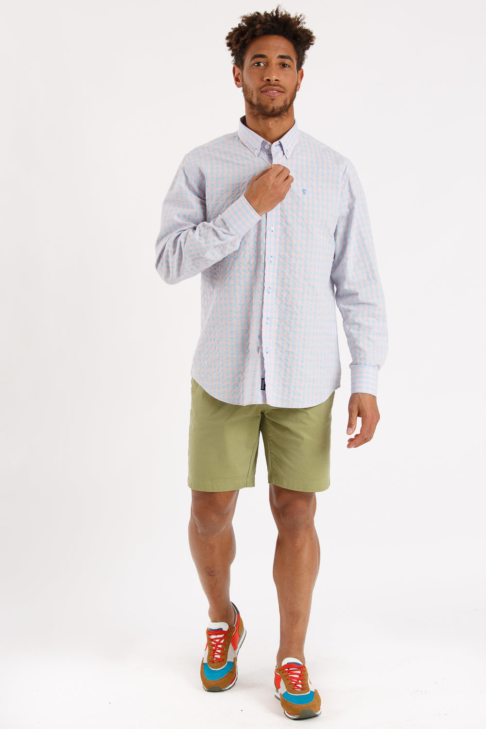 Camisa cuadro celeste