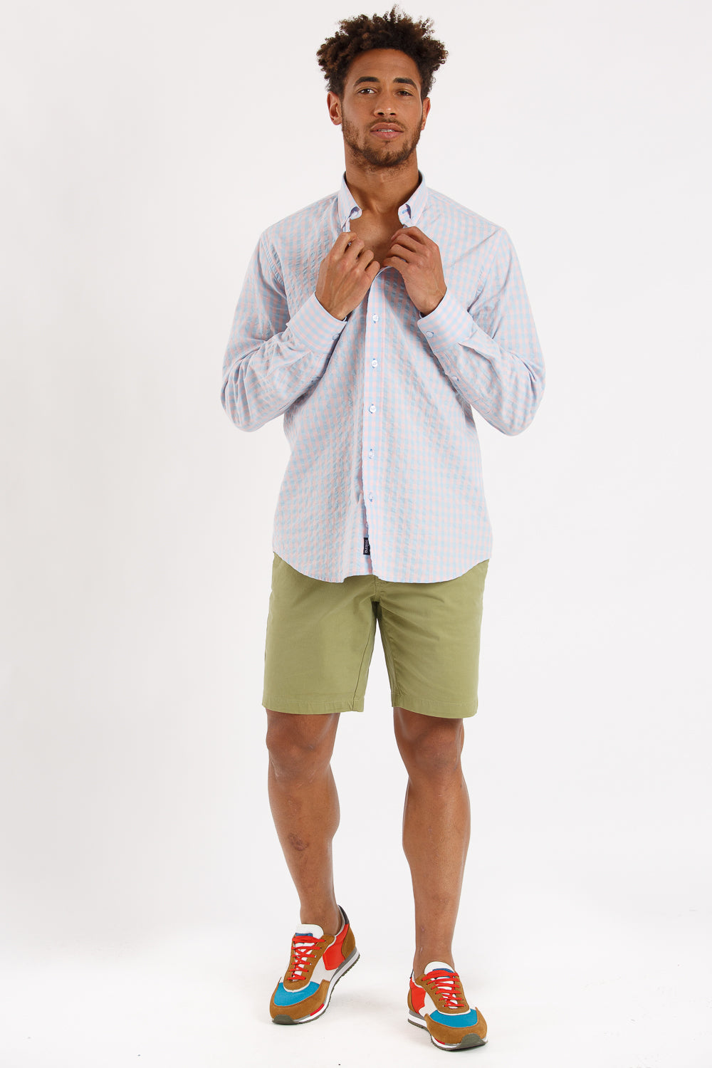 Camisa cuadro celeste