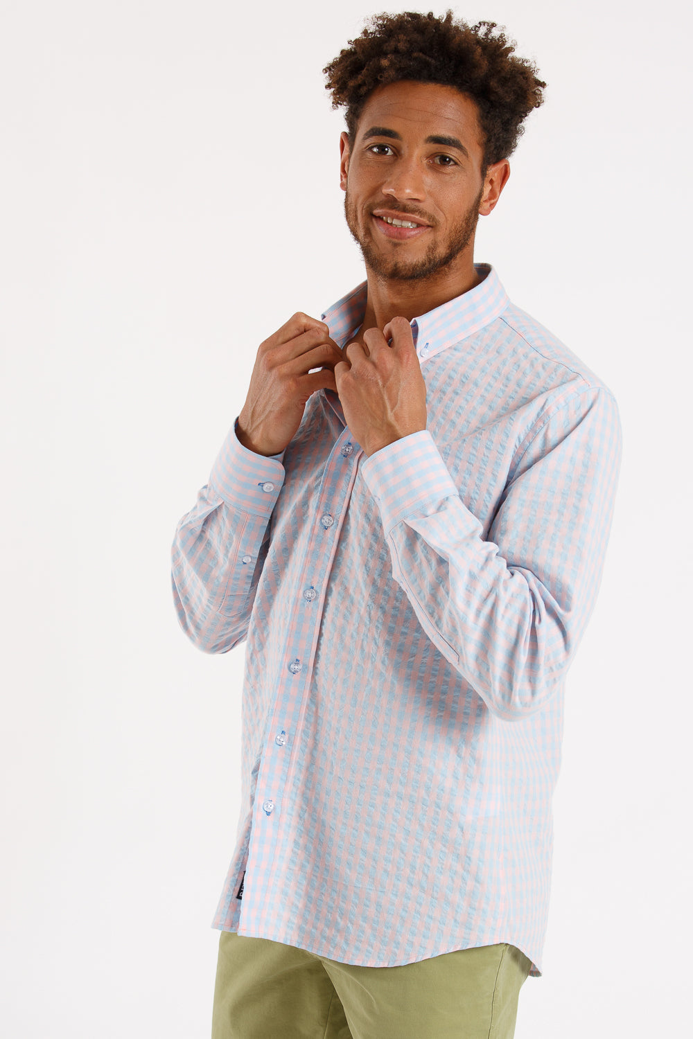 Camisa cuadro celeste