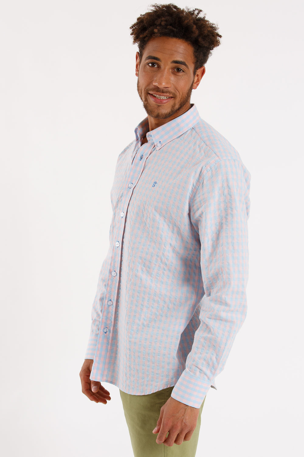 Camisa cuadro celeste