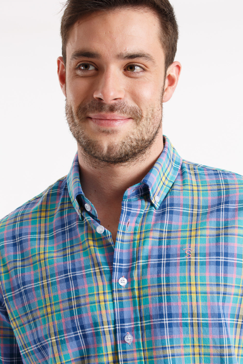 Chemise à carreaux multicolores