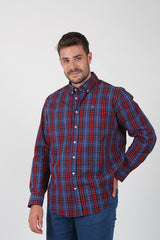 Chemise à carreaux bleu et rouge