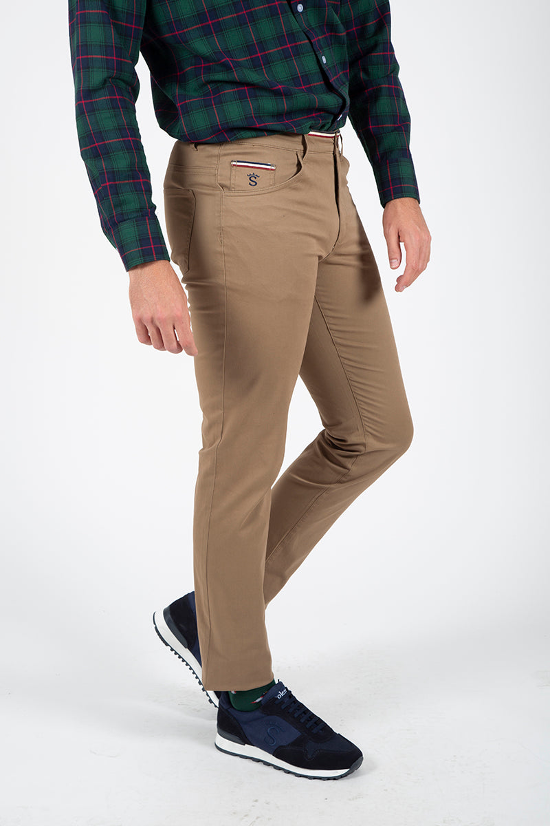 Pantalon 5 poches beige