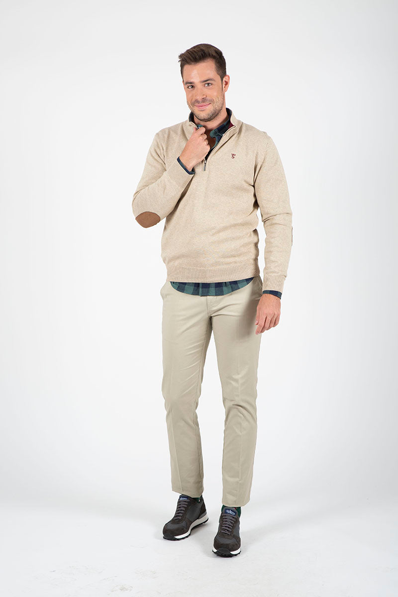 Beige zipper sweater