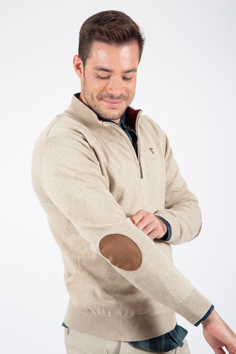 Beige zipper sweater