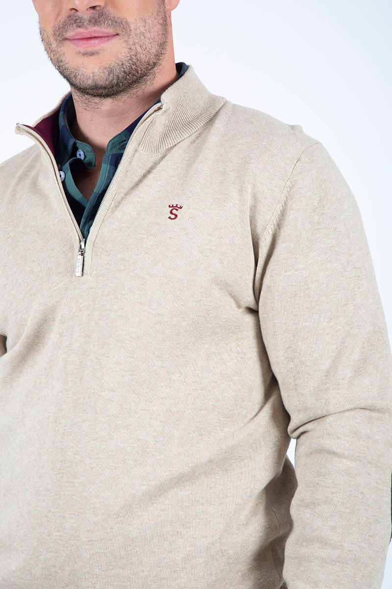 Beige zipper sweater