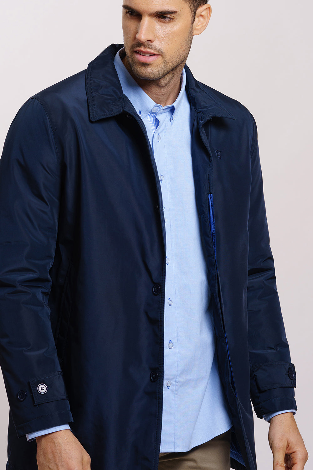 Navy Gabardine Parka