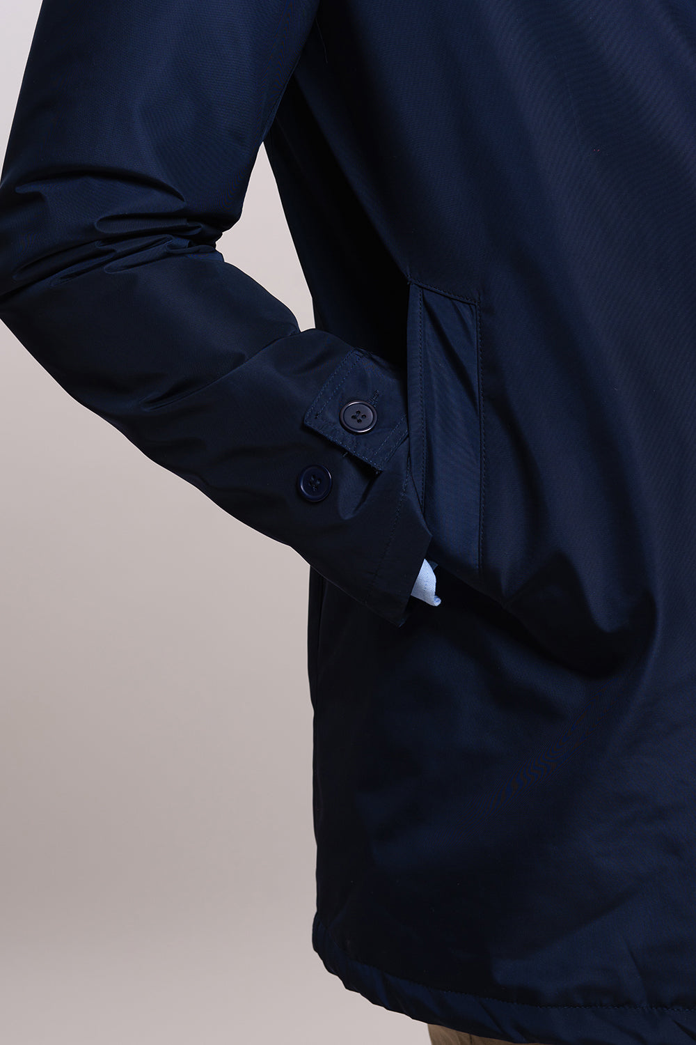 Navy Gabardine Parka