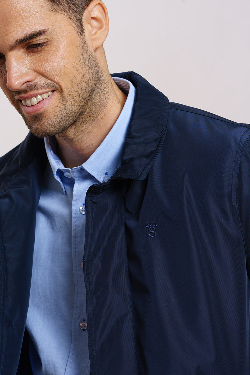 Navy Gabardine Parka