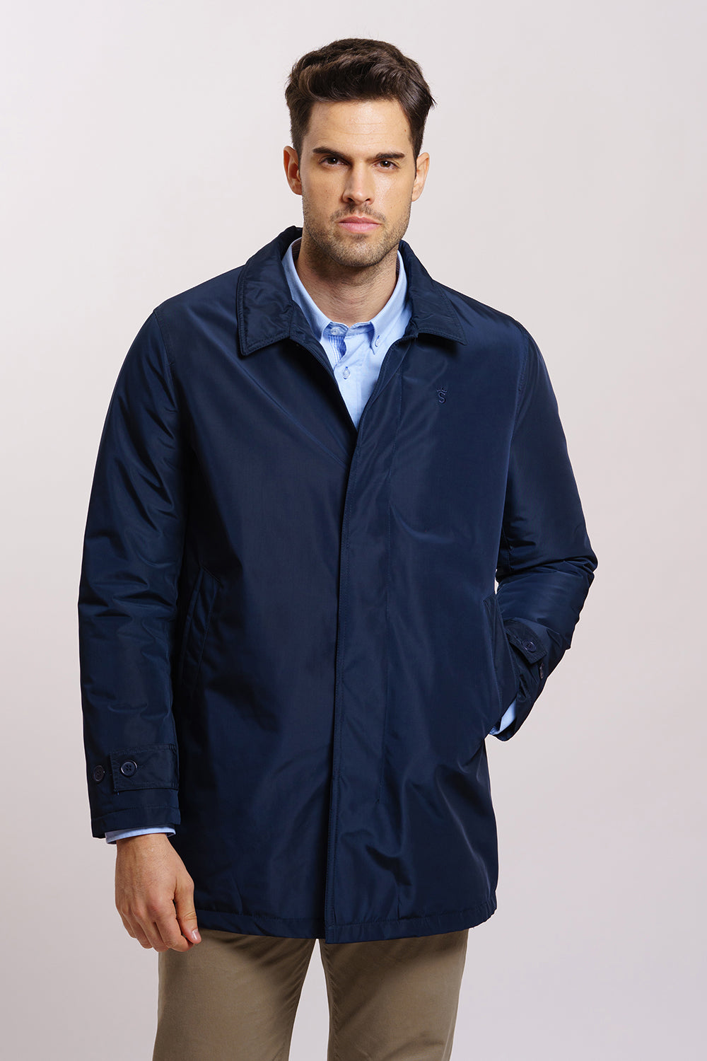 Navy Gabardine Parka