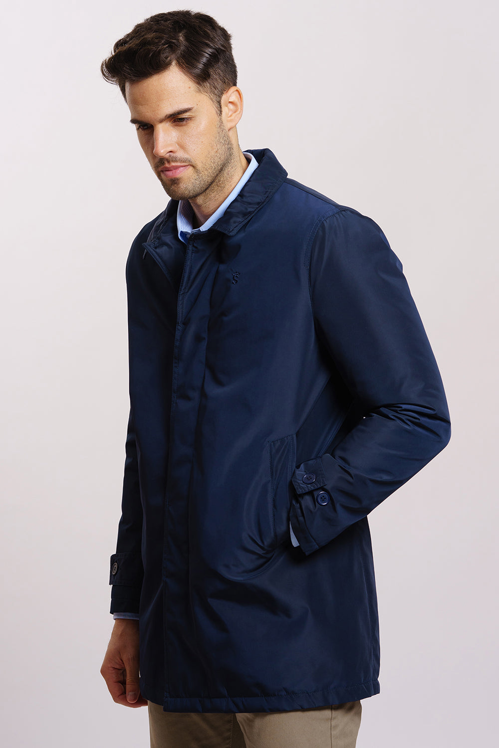 Navy Gabardine Parka