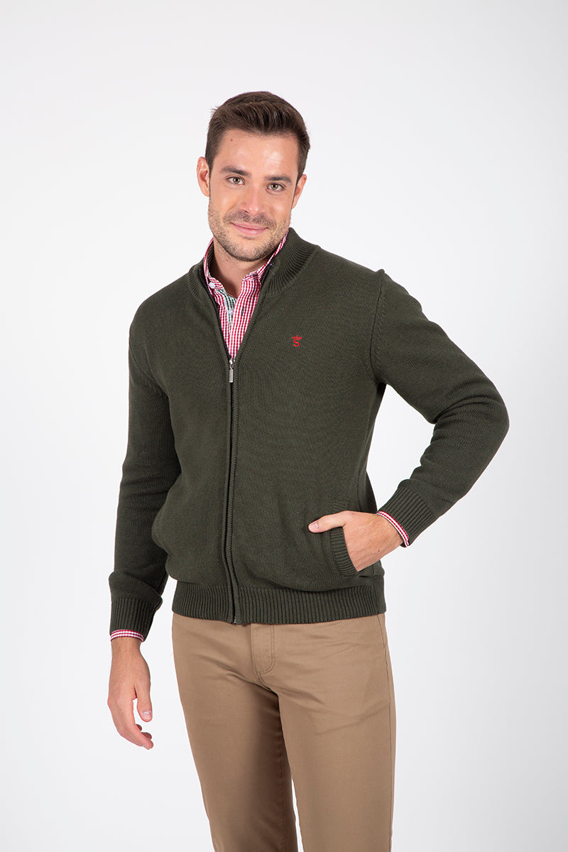 Veste en maille épaisse verte
