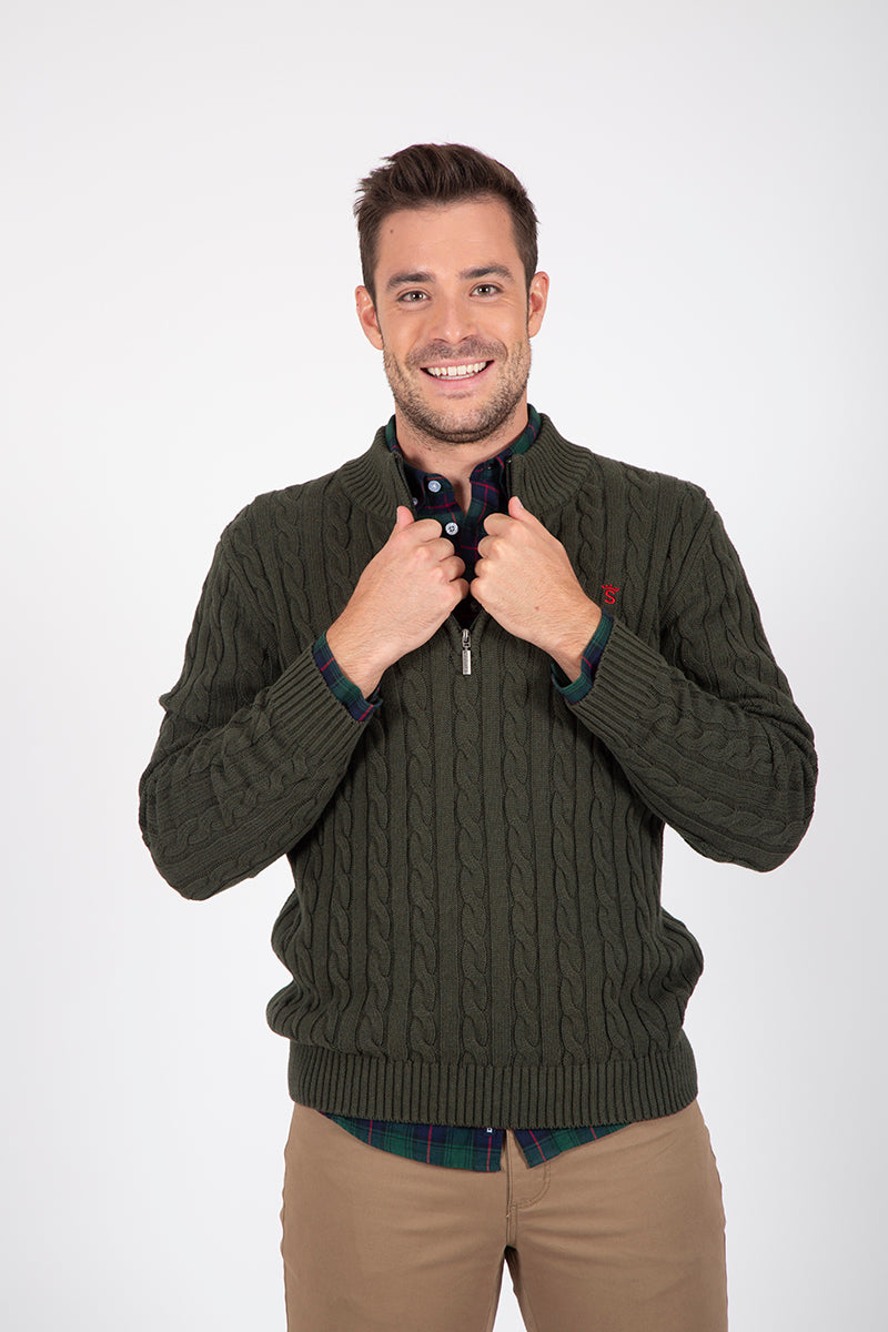 Eight-zip hunting sweater