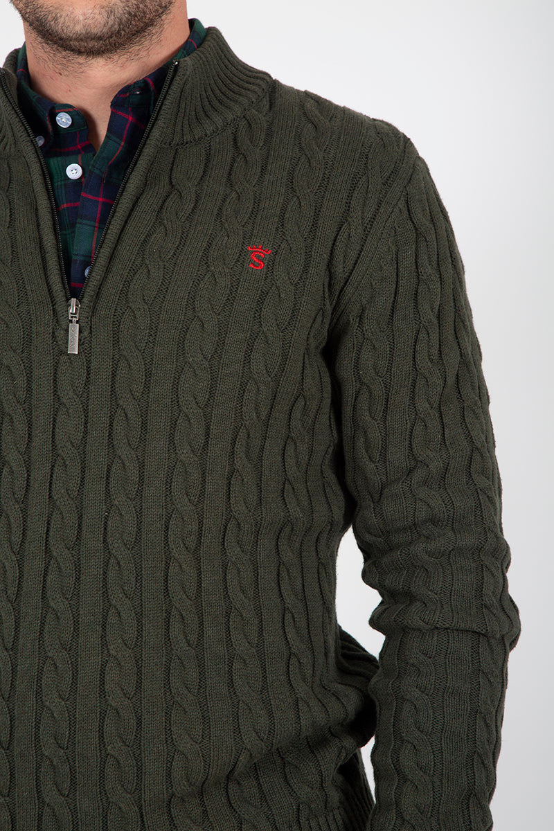 Eight-zip hunting sweater