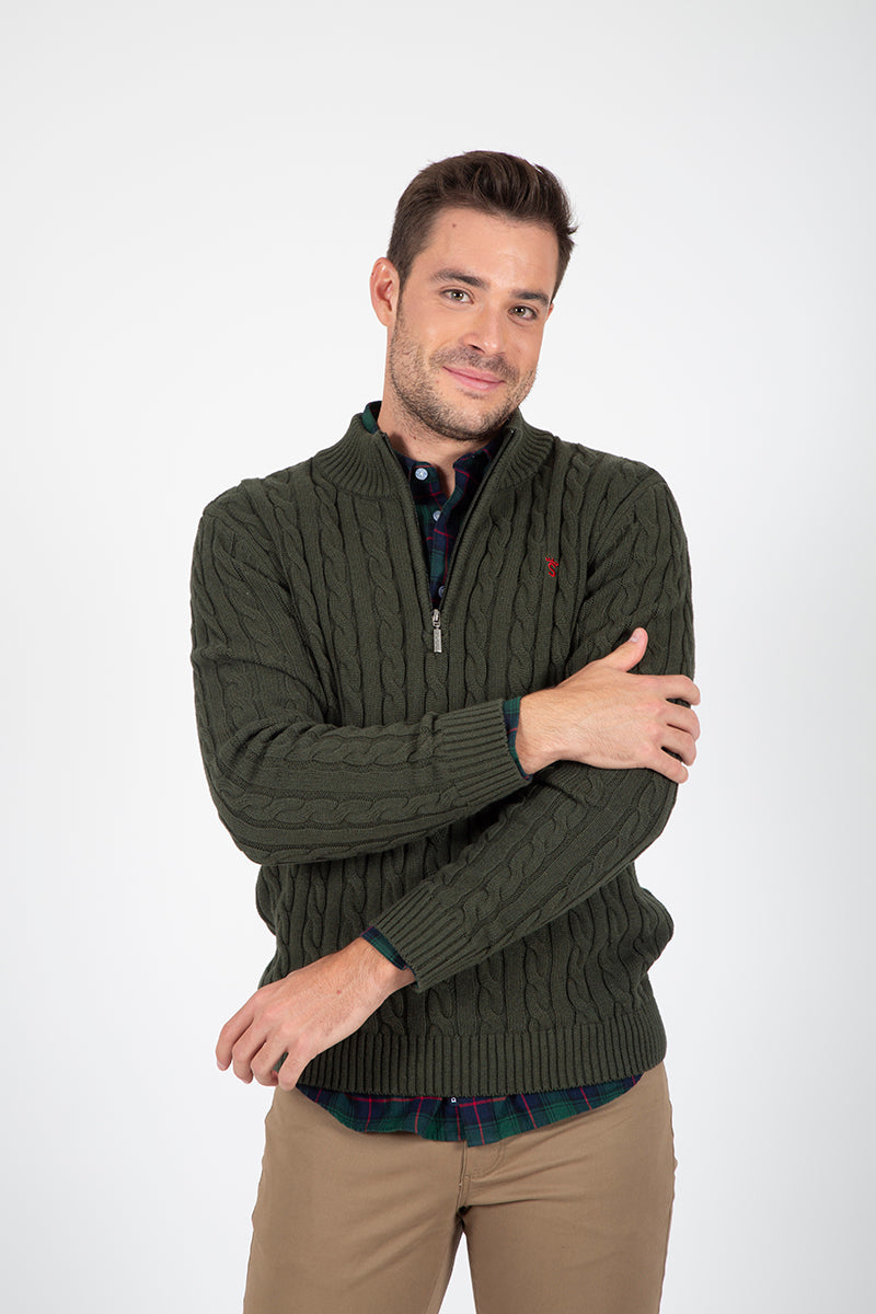 Eight-zip hunting sweater