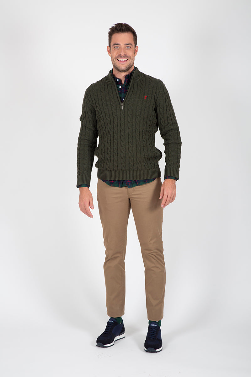 Eight-zip hunting sweater