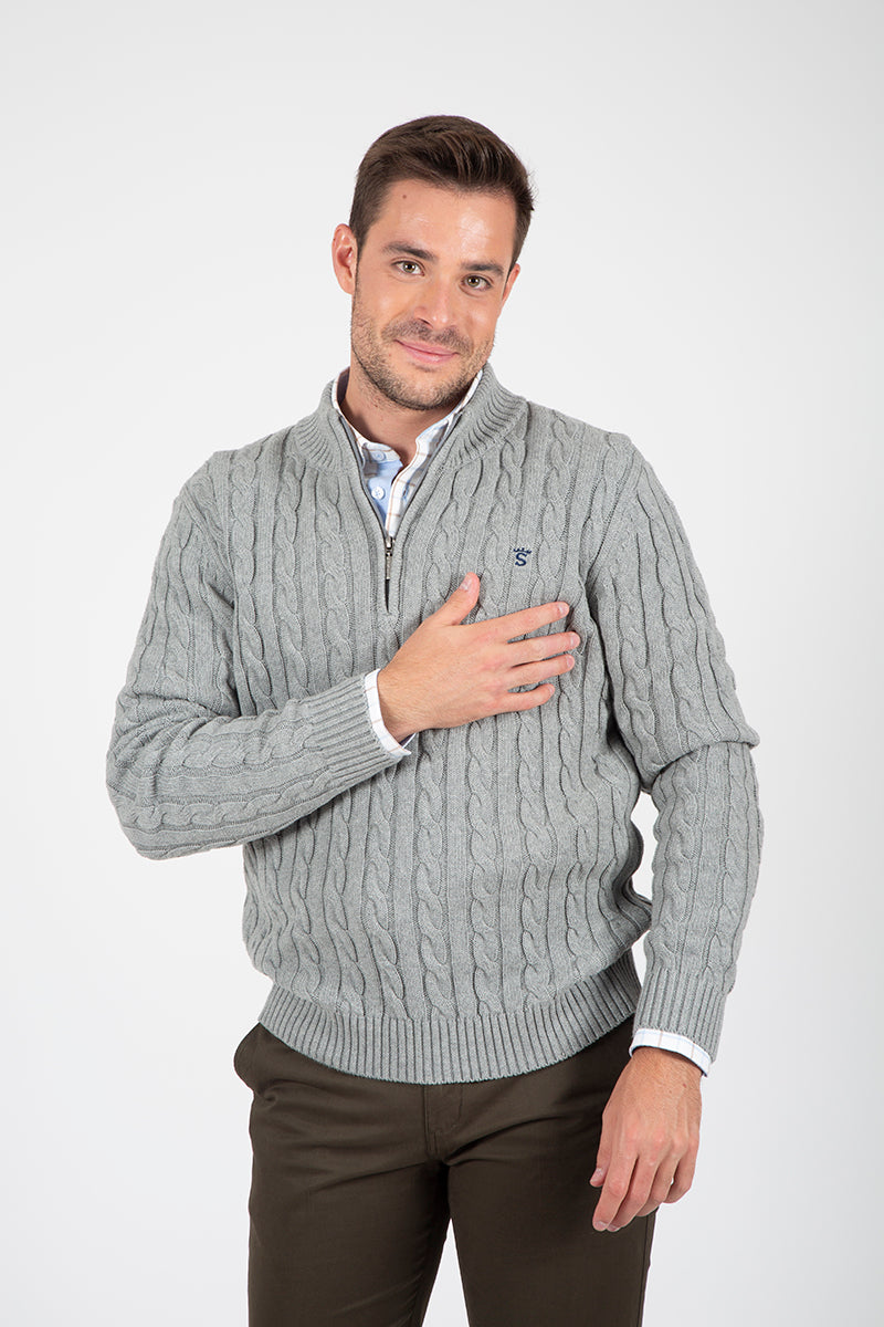 Jersey Gris ochos cremallera