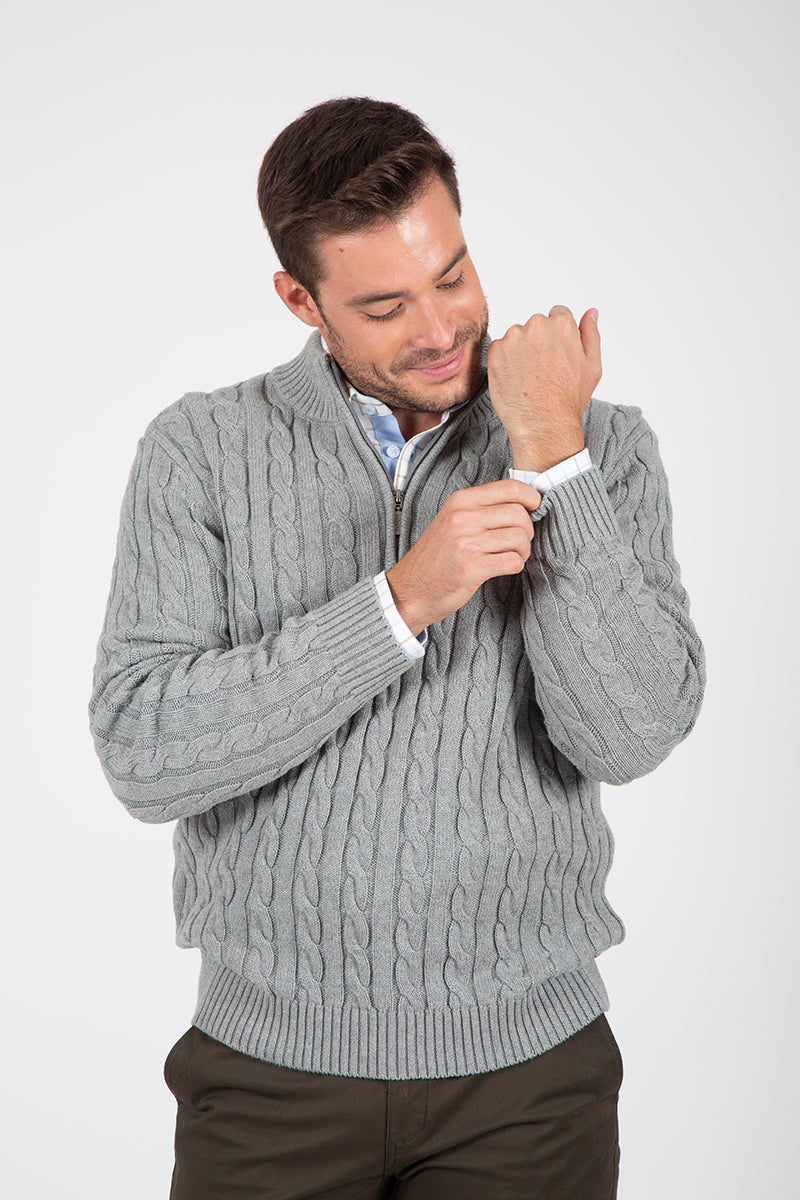 Jersey Gris ochos cremallera
