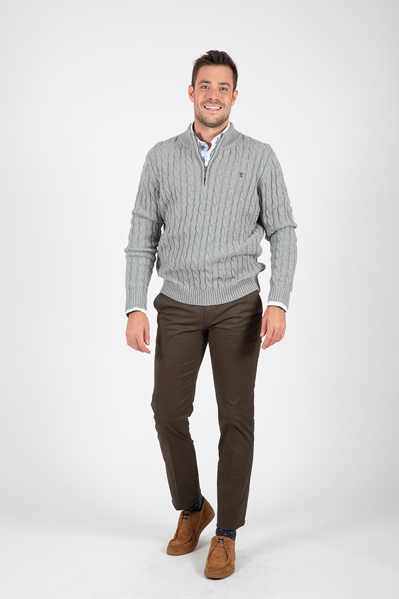 Jersey Gris ochos cremallera