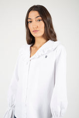 Blusa cuello volante Blanco