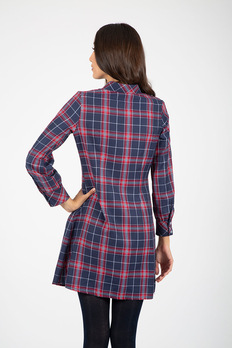 Vestido marino camisero volantes