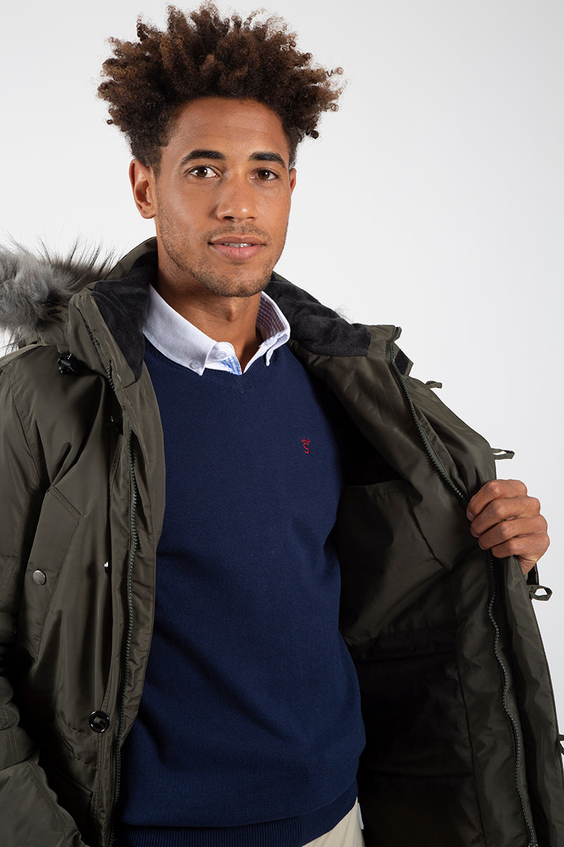 Parka Verde capucha pelo desmontable